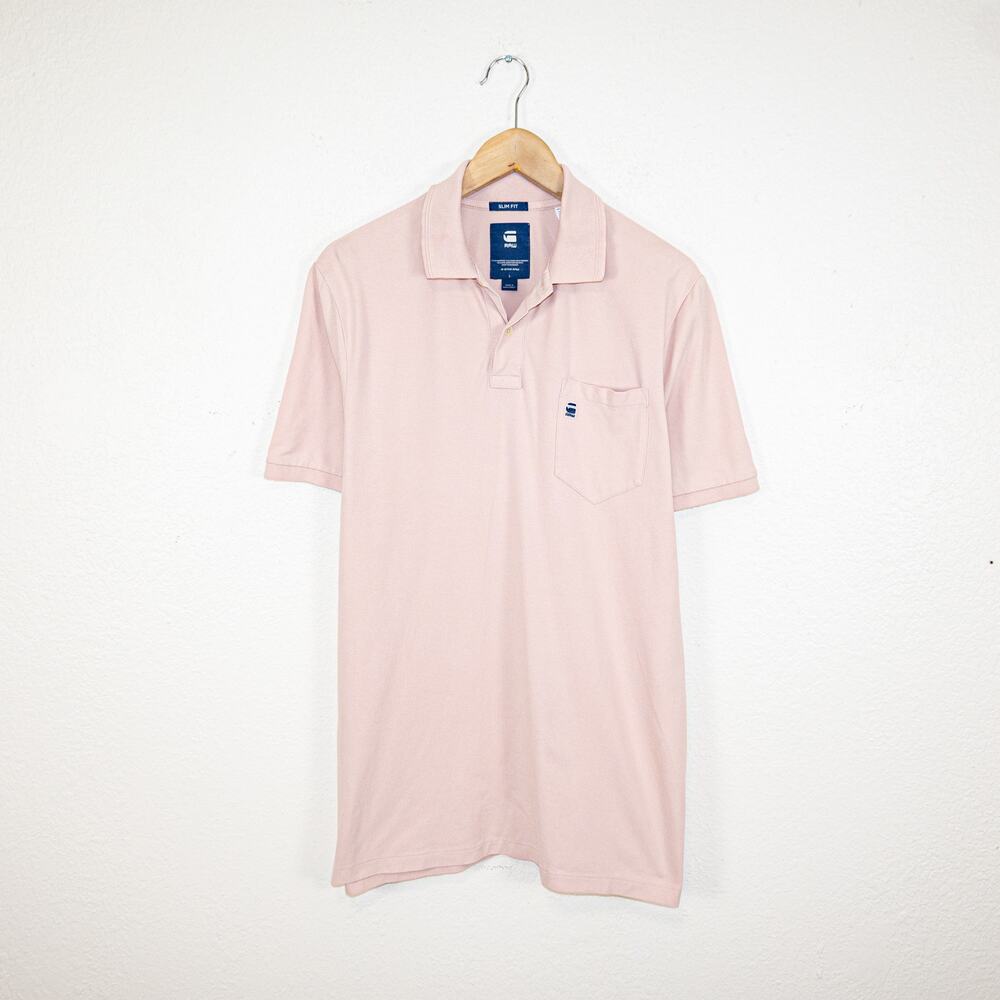 G Star RAW Men's Core Pocket Polo Short Sleeve in Pink